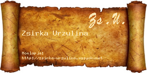 Zsirka Urzulina névjegykártya